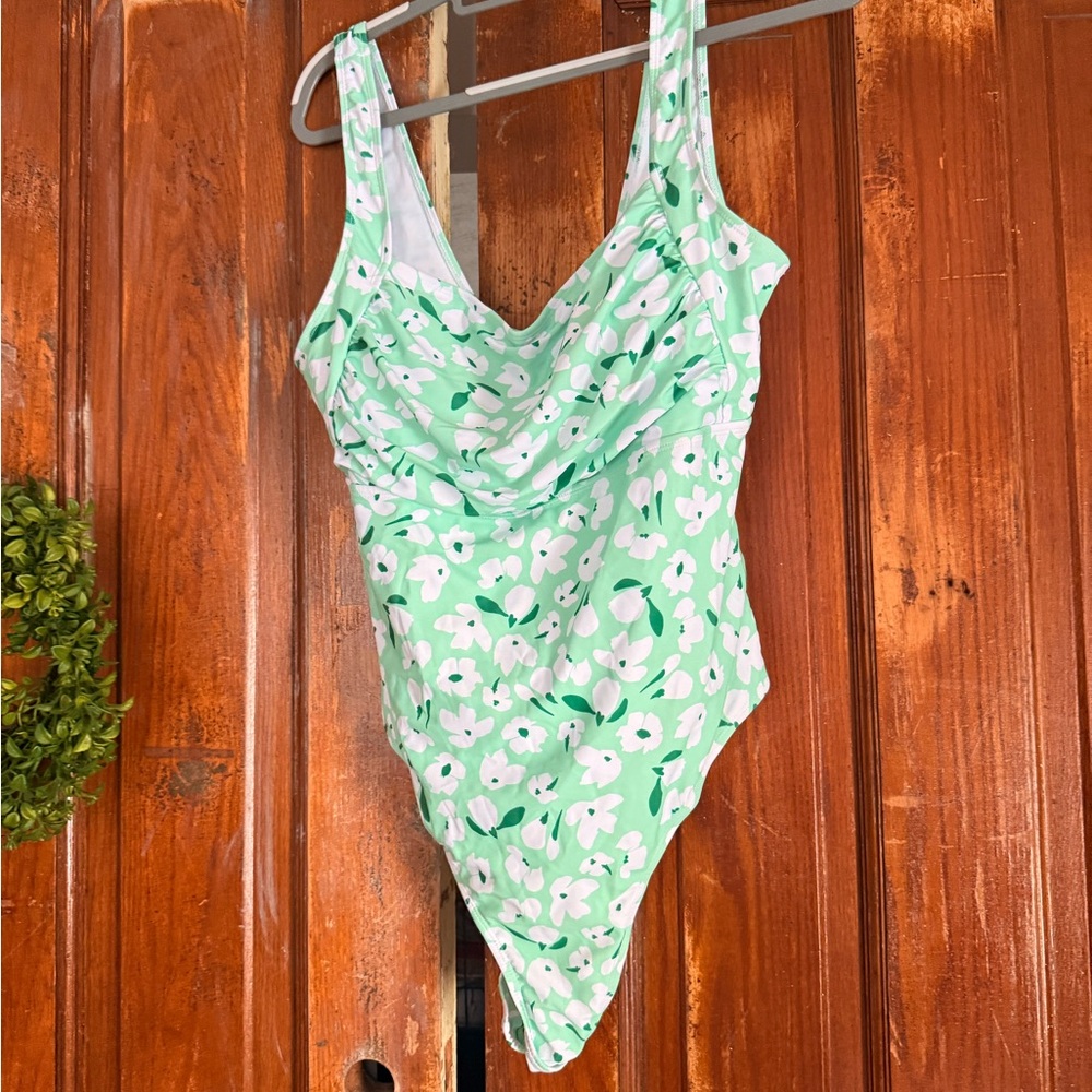 Women’s Mint Green Floral One-Piece Swimsuit